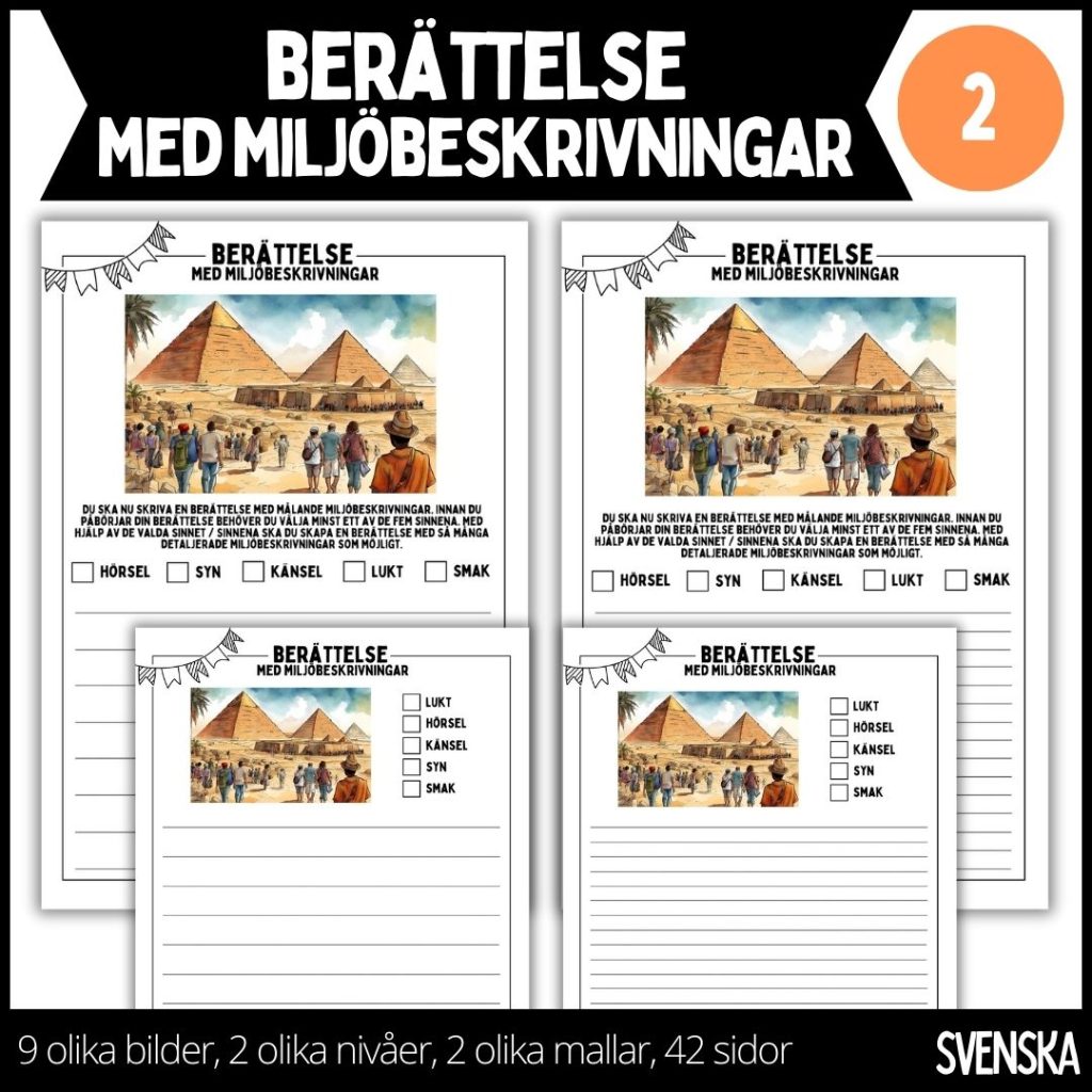 Berättelse med miljöbeskrivningar – 2 – 2 nivåer – 42 sidor