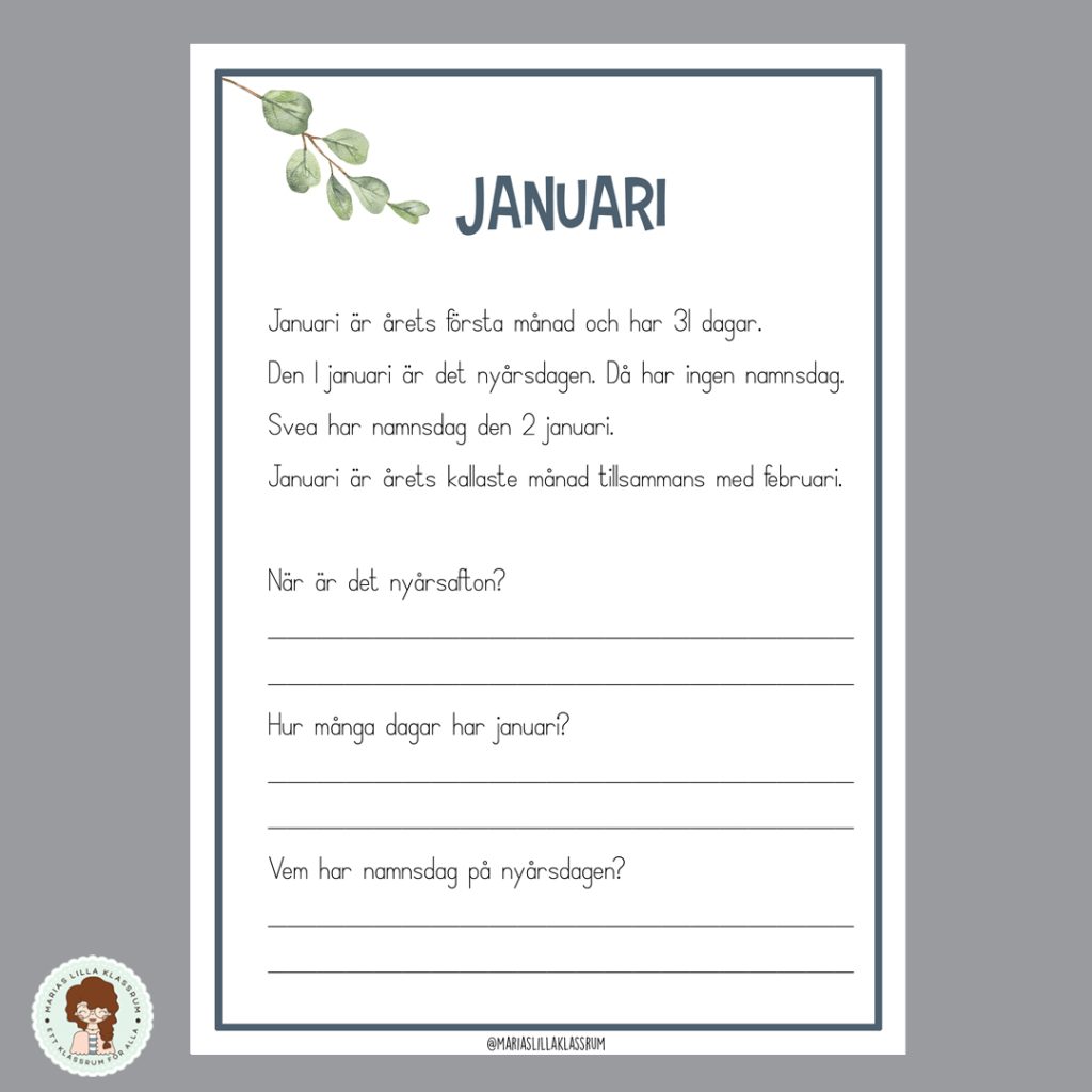 Arbetshäfte årstiderna – Vinter