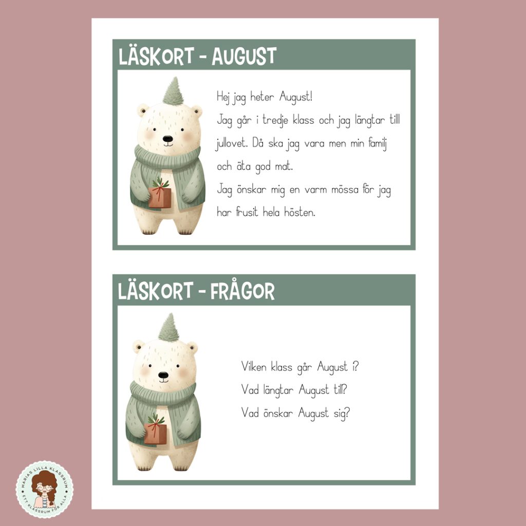 Läskort – Gulliga juliga figurer