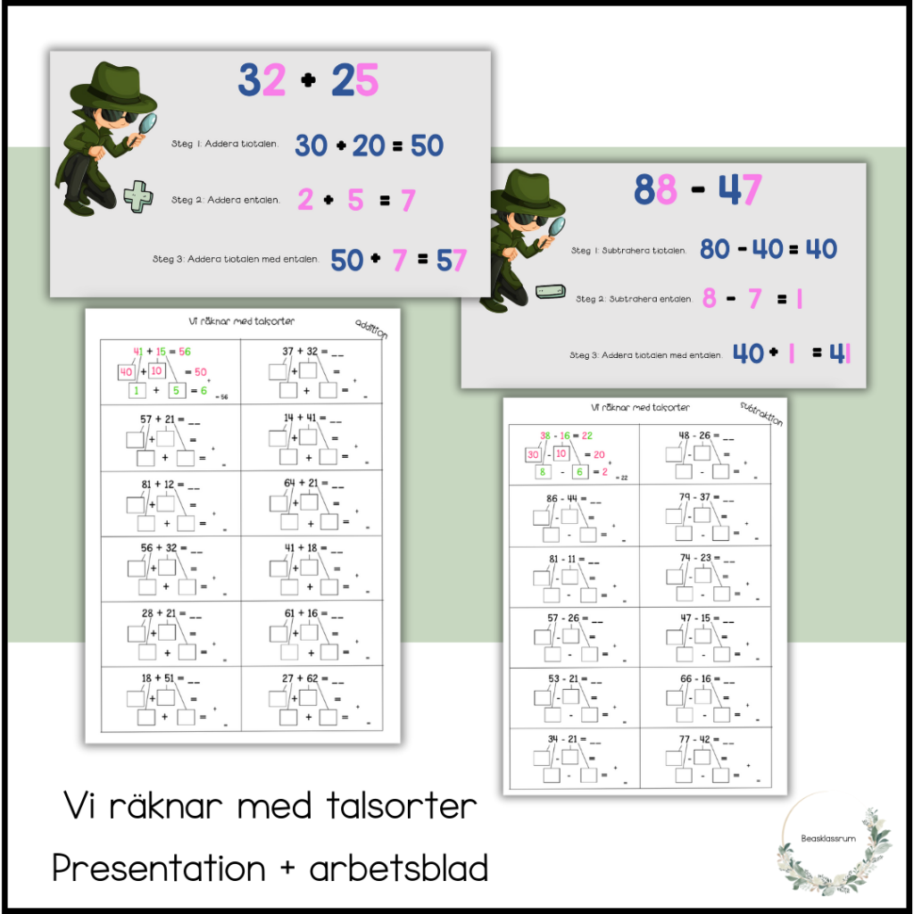 Vi räknar talsorter – presentation + arbetsblad