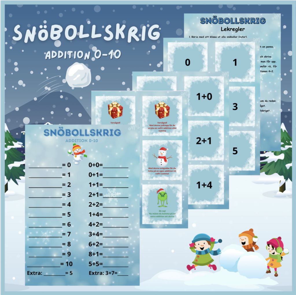 Snöbollskrig addition 0-10