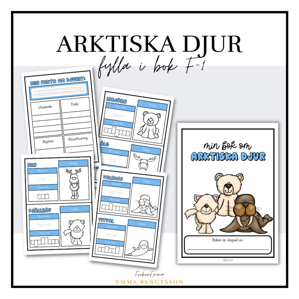 Arktiska djur fylla i bok F-1
