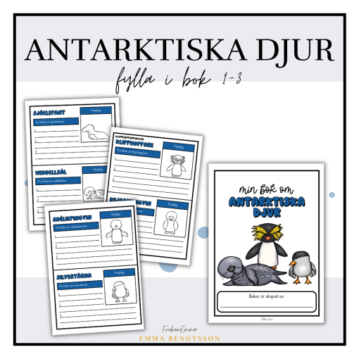 Antarktiska djur - fylla i bok 1-3