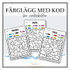 Färglägg med kod - vinterord
