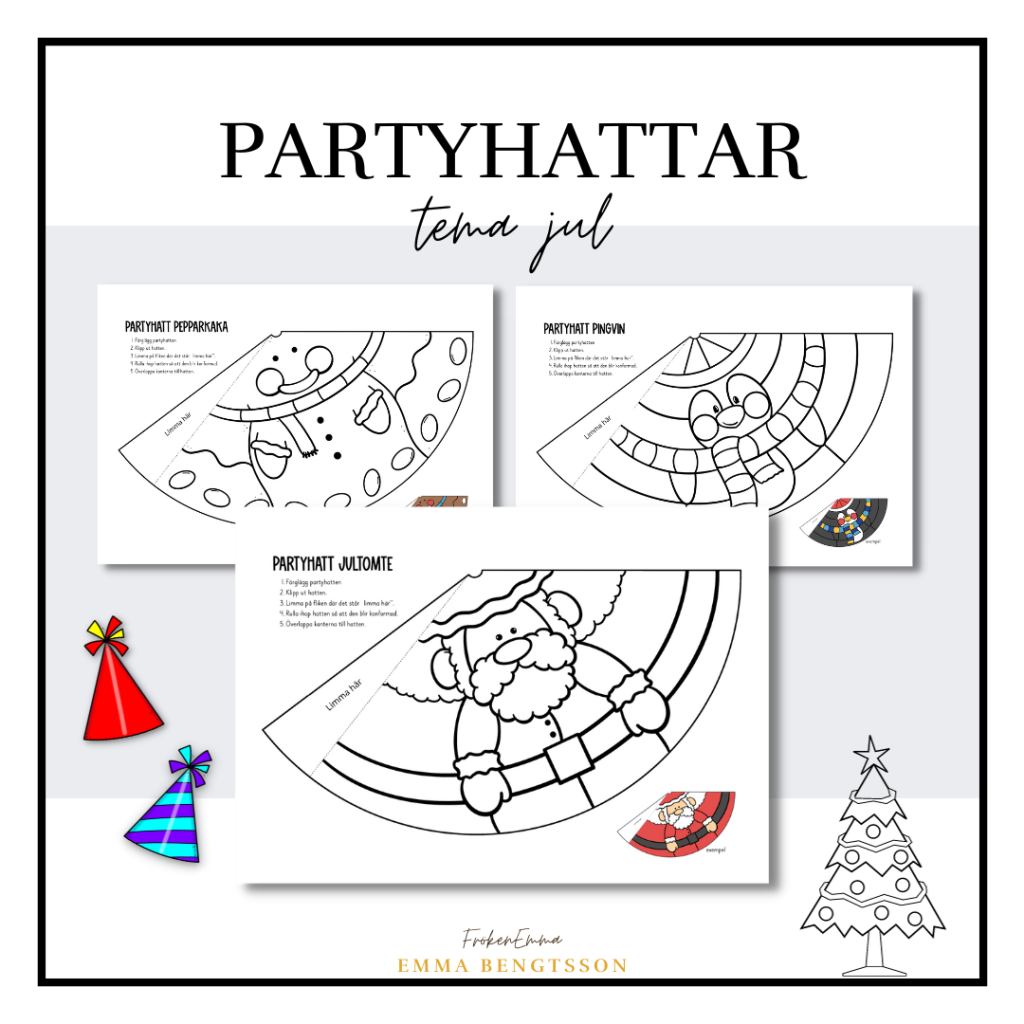 Partyhattar – tema jul