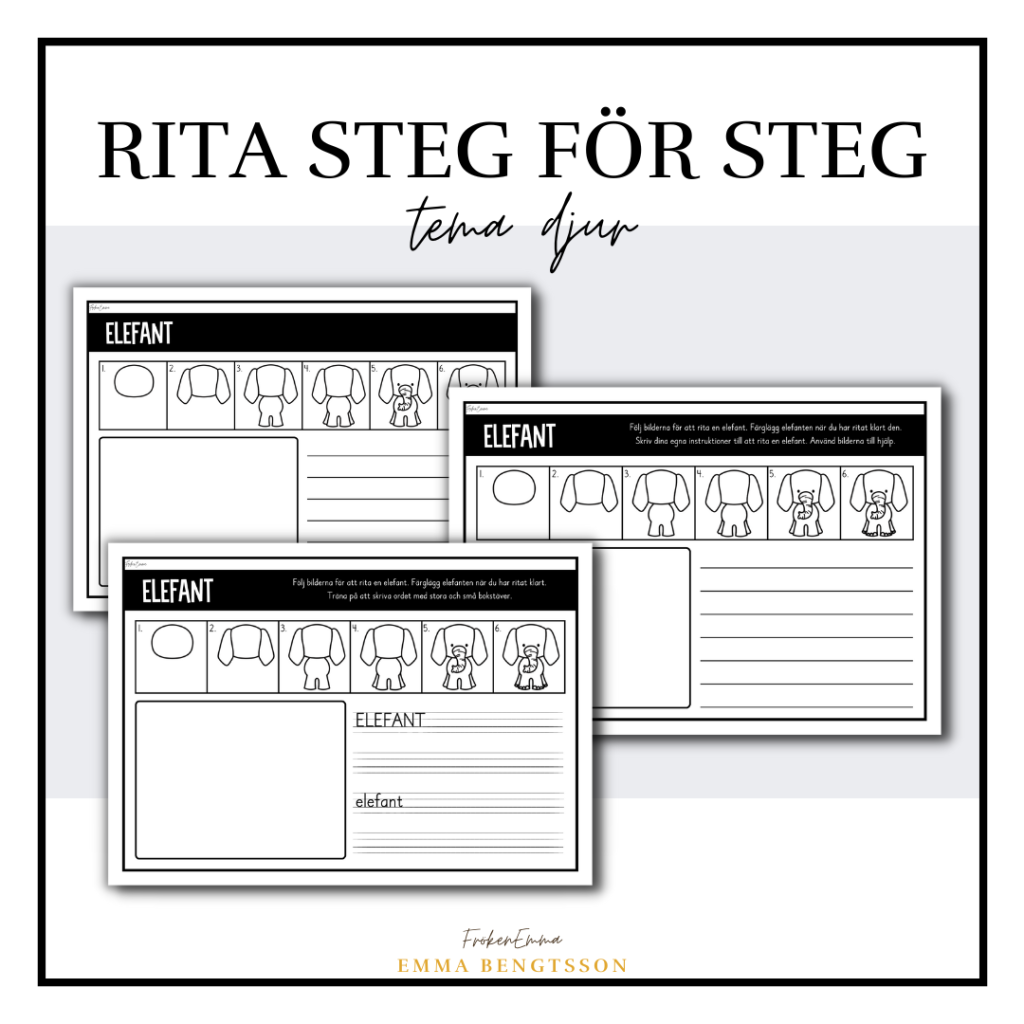Rita steg för steg tema djur
