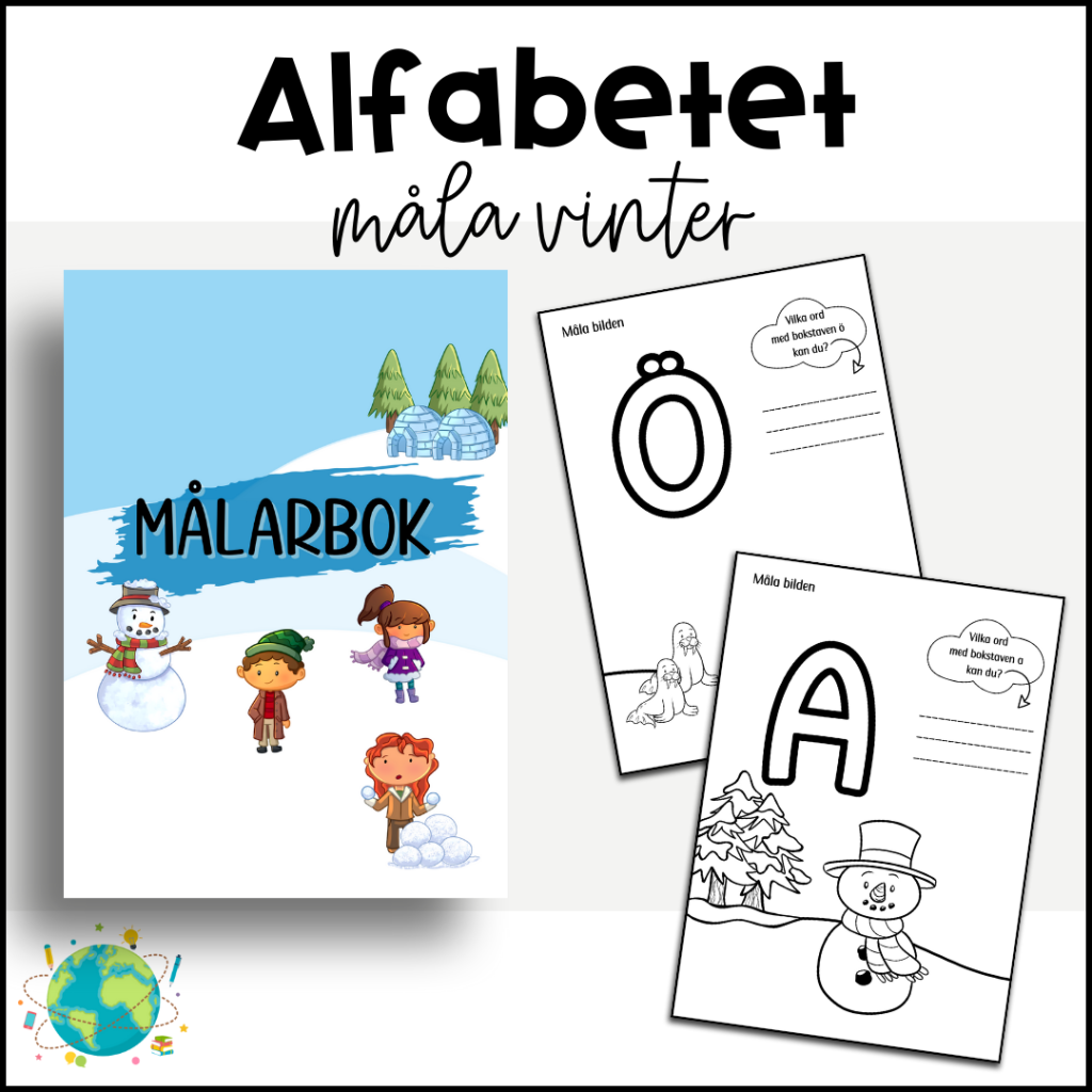 Målarbok – Vinter och Alfabetet