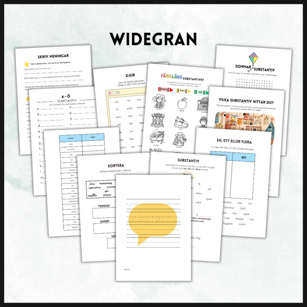 Substantiv – Arbetshäfte