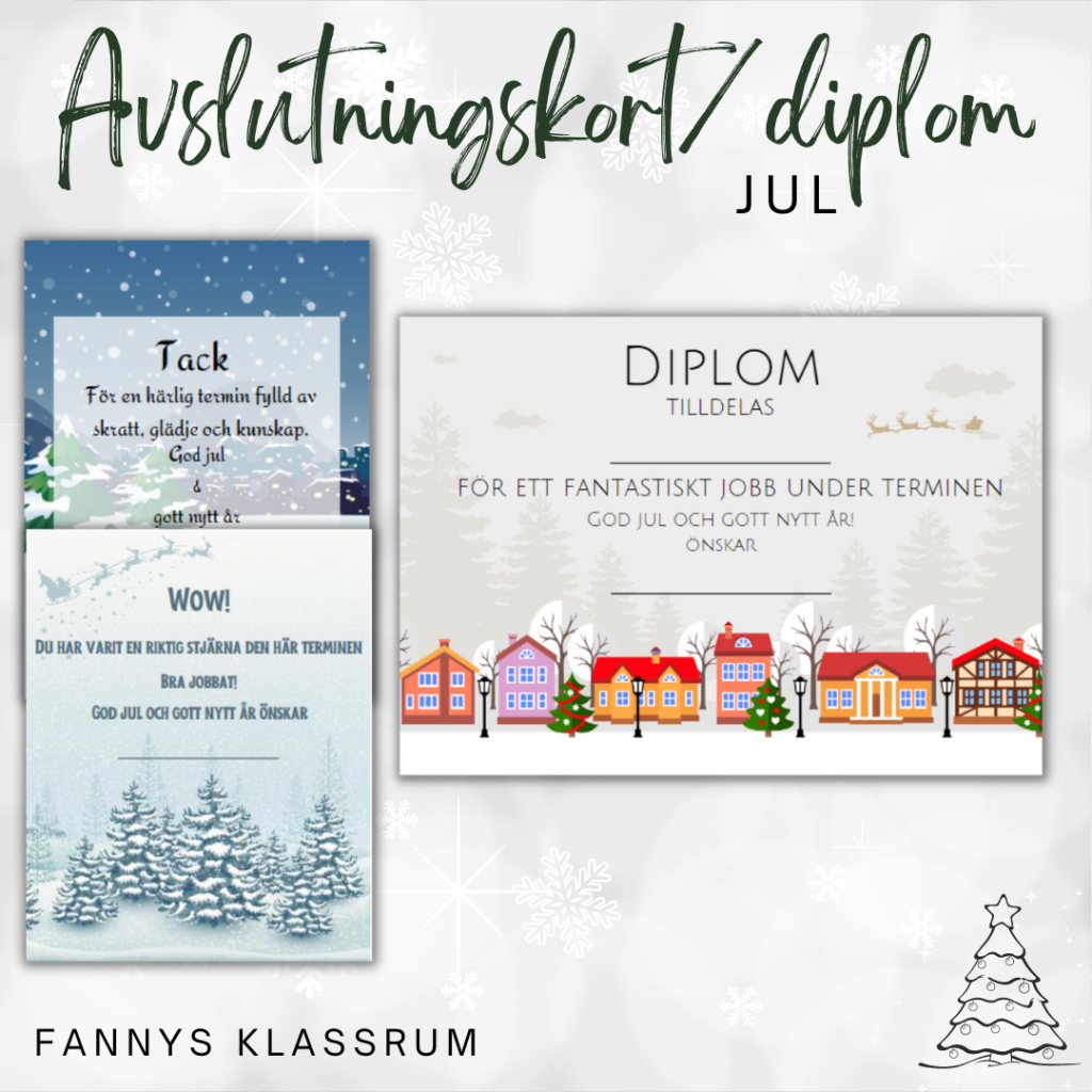 Julavslutningskort/diplom