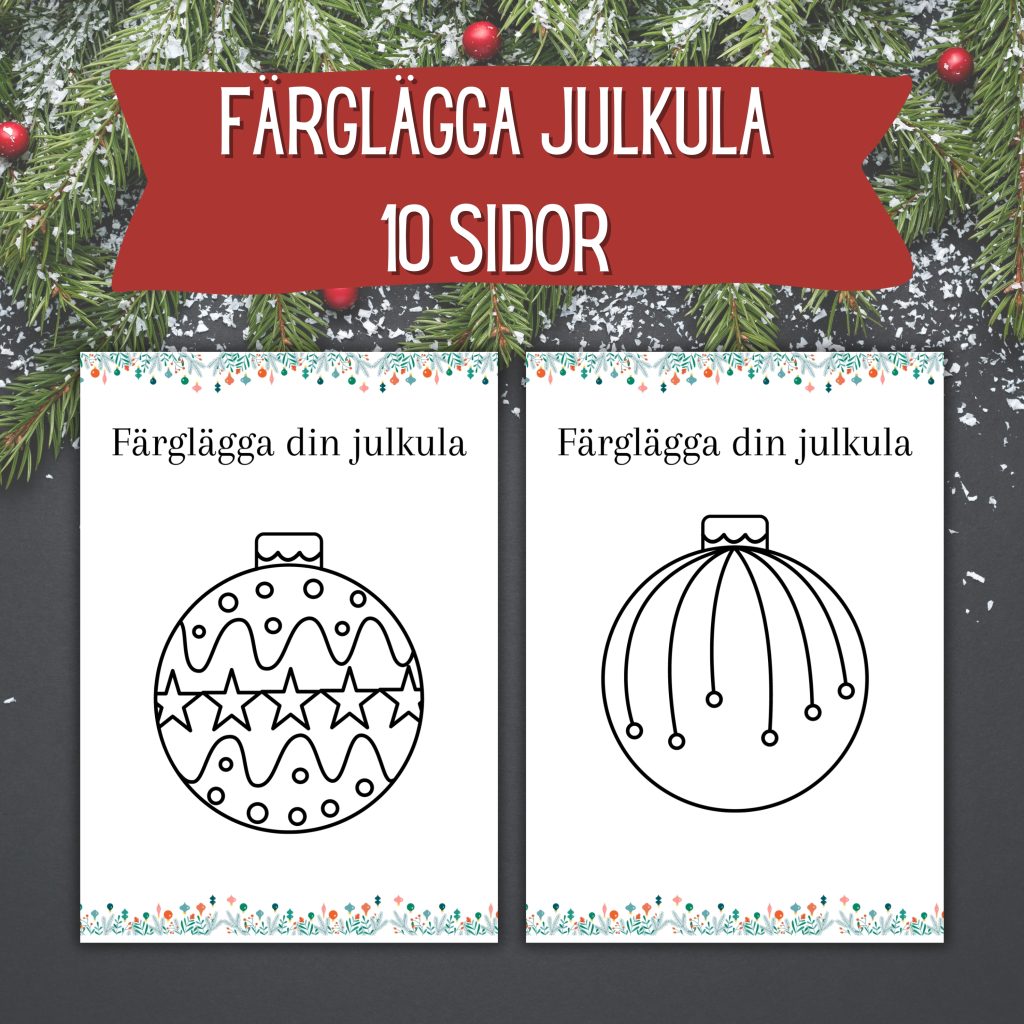 Färglägga julkula (10 bilder)