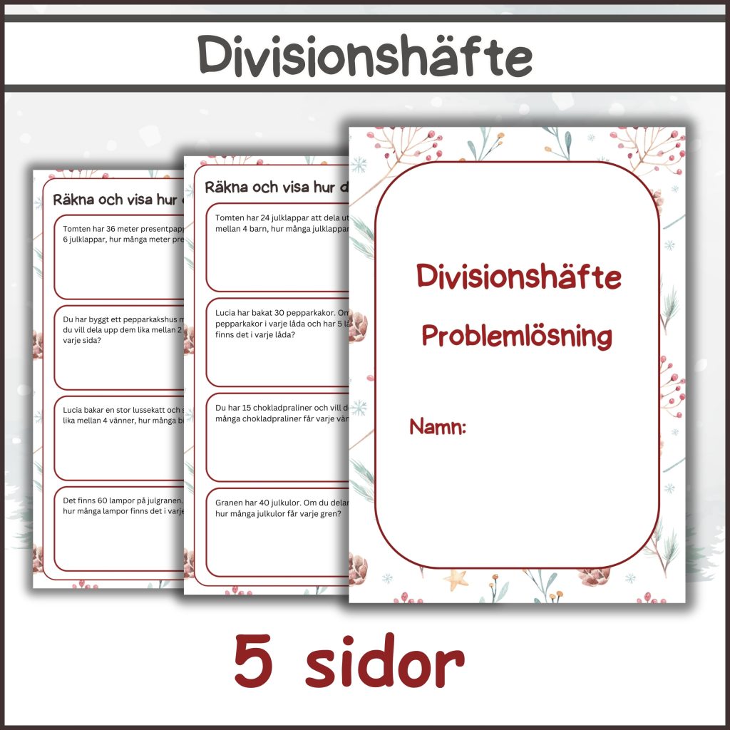 Divisionshäfte problemlösning (5 sidor)