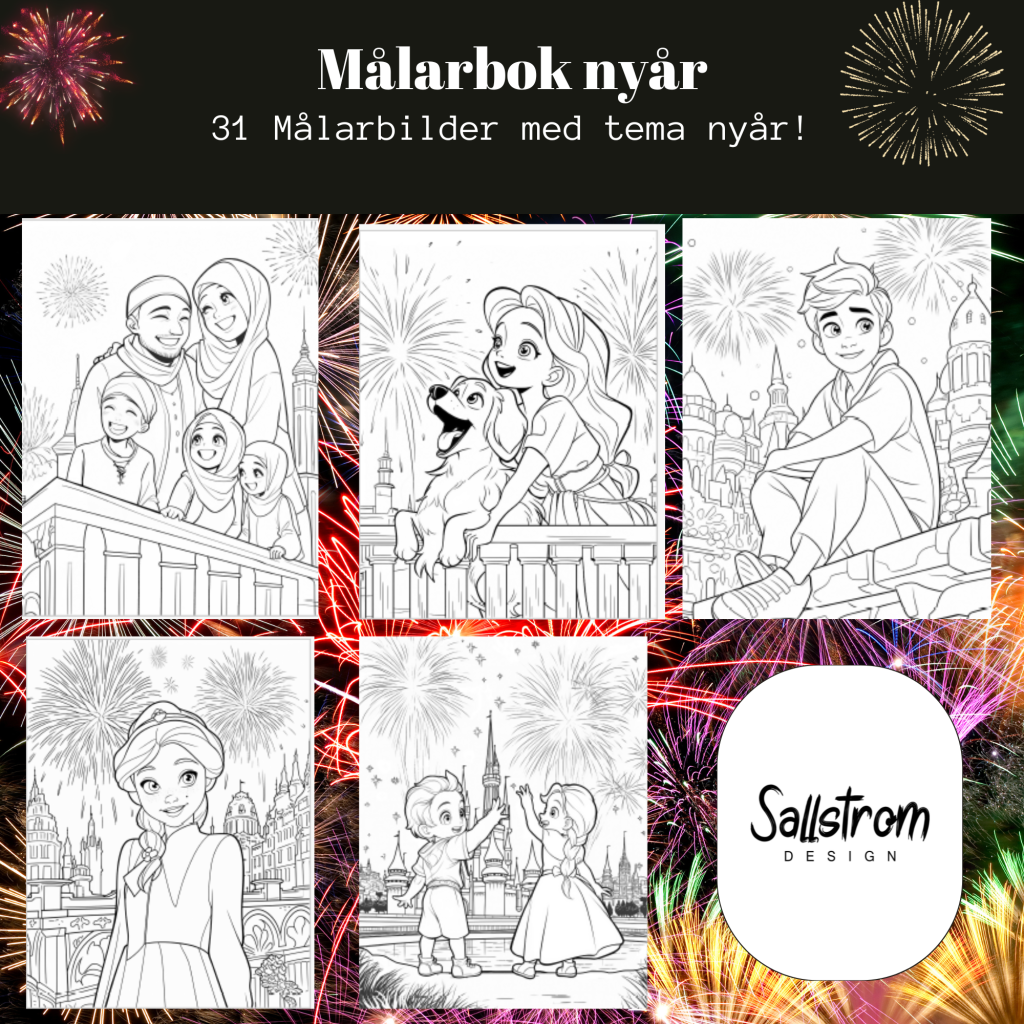 Målarbok nyår
