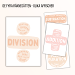 De fyra räknesätten – olika affischer i flera färger - bild 1