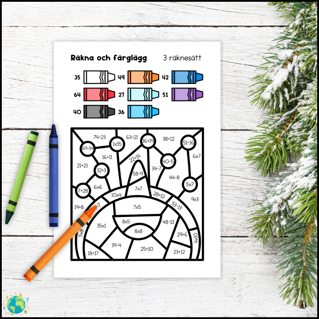 Vinter - Färglägg 4 nivåer