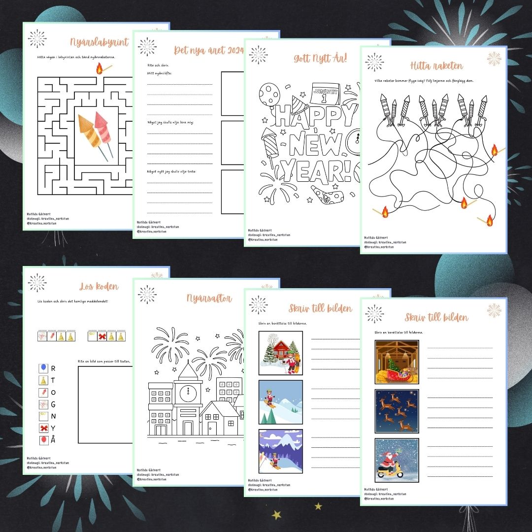 Nyårshäfte med blandade uppgifter