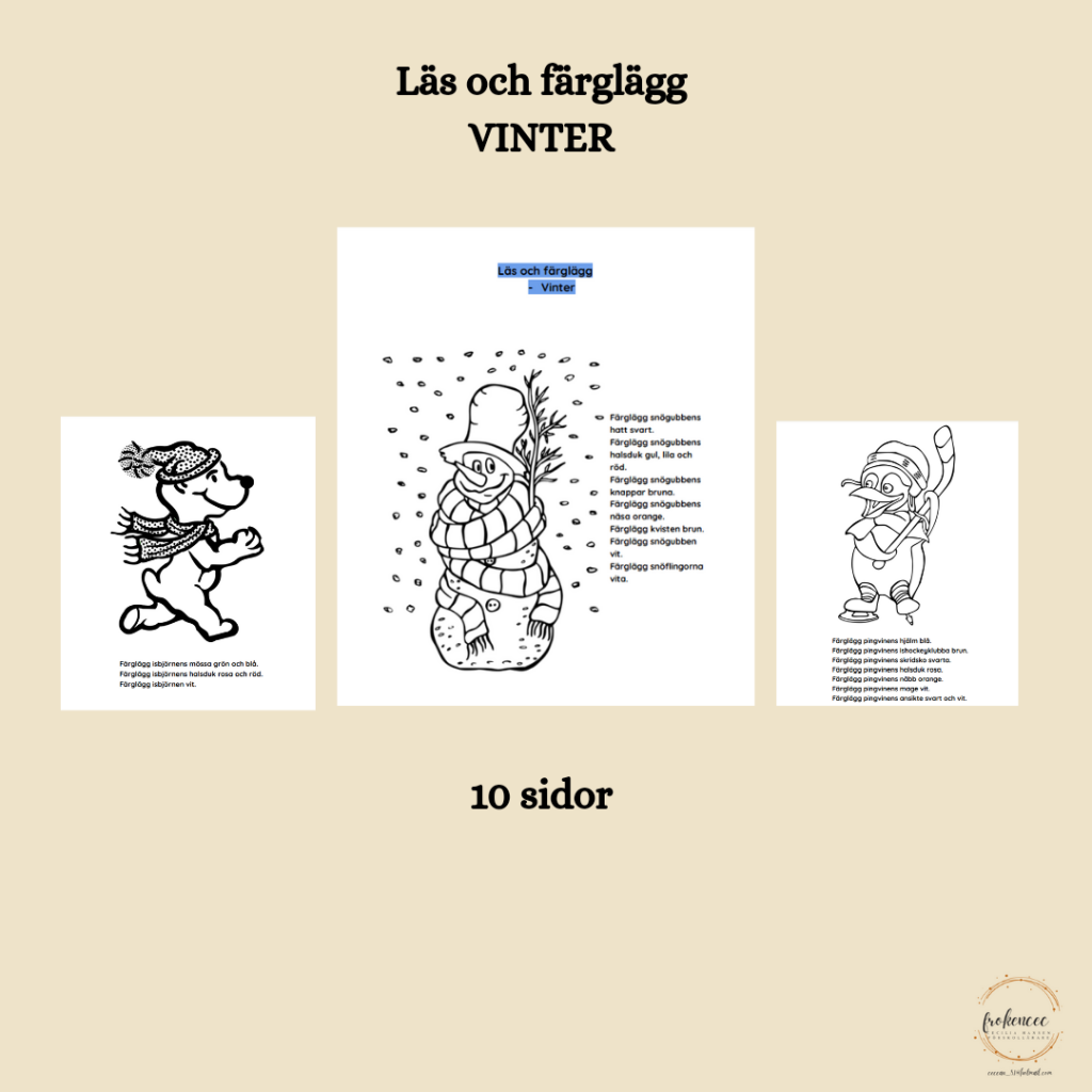 Läs och färglägg – Vinter