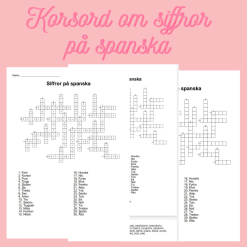 Korsord och ordsök om siffror på spanska