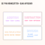 De fyra räknesätten – olika affischer i flera färger - bild 6