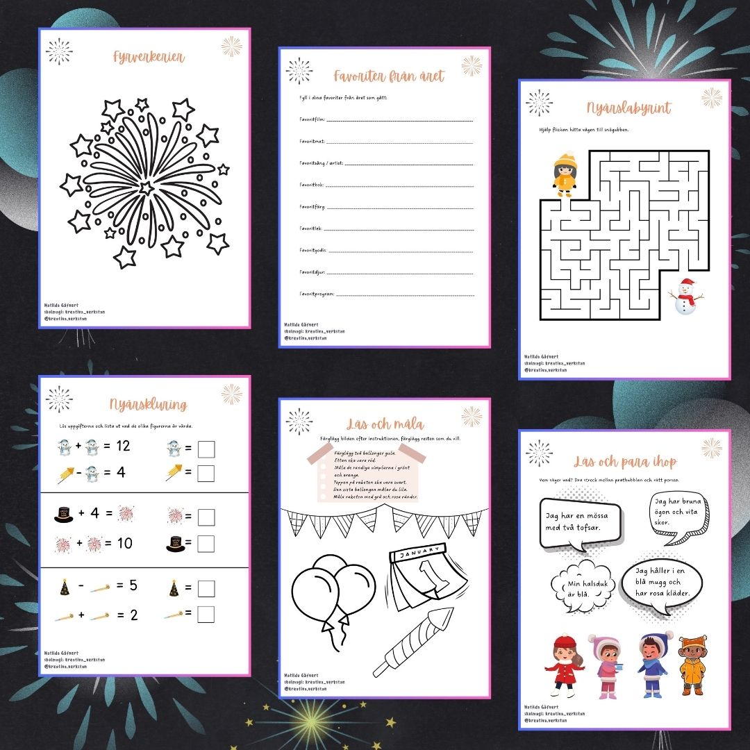 Nyårshäfte med blandade uppgifter