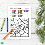 Vinter – Räkna och färglägg addition - bild 2