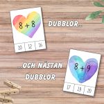 Nypkort – Alla hjärtans dag addition dubblor och nästan dubblor - bild 2