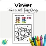 Vinter – Räkna och färglägg subtraktion - bild 1