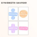 De fyra räknesätten – olika affischer i flera färger - bild 3