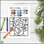 Vinter – Räkna och färglägg multiplikation - bild 2
