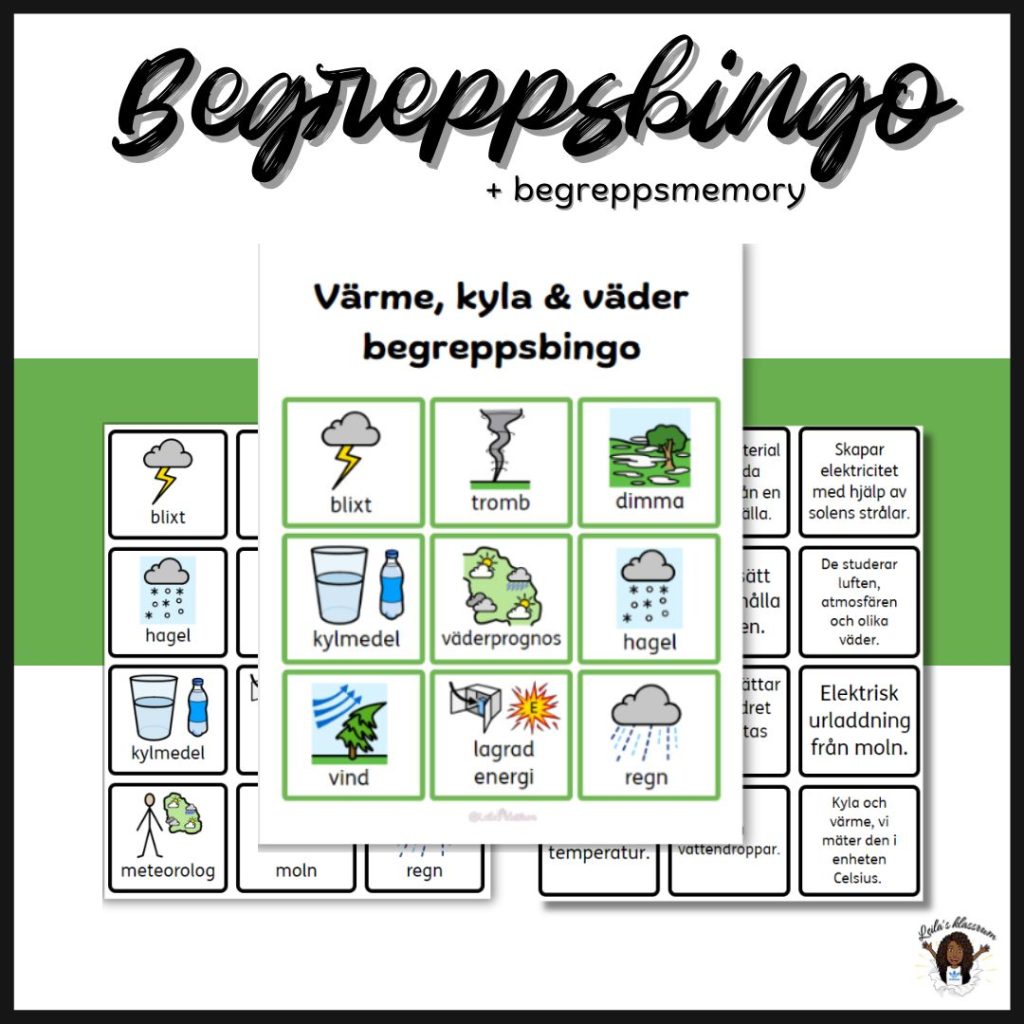 Begreppsbingo + begrepps memory