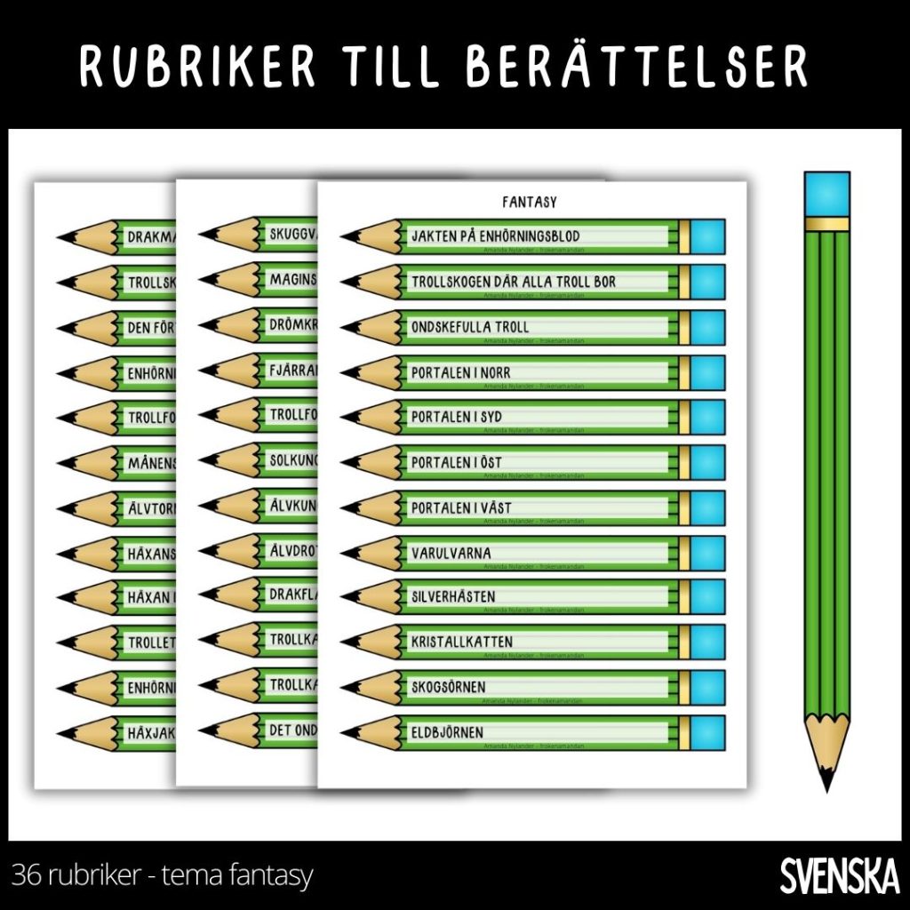 Berättelse – 36 rubriker med temat fantasy