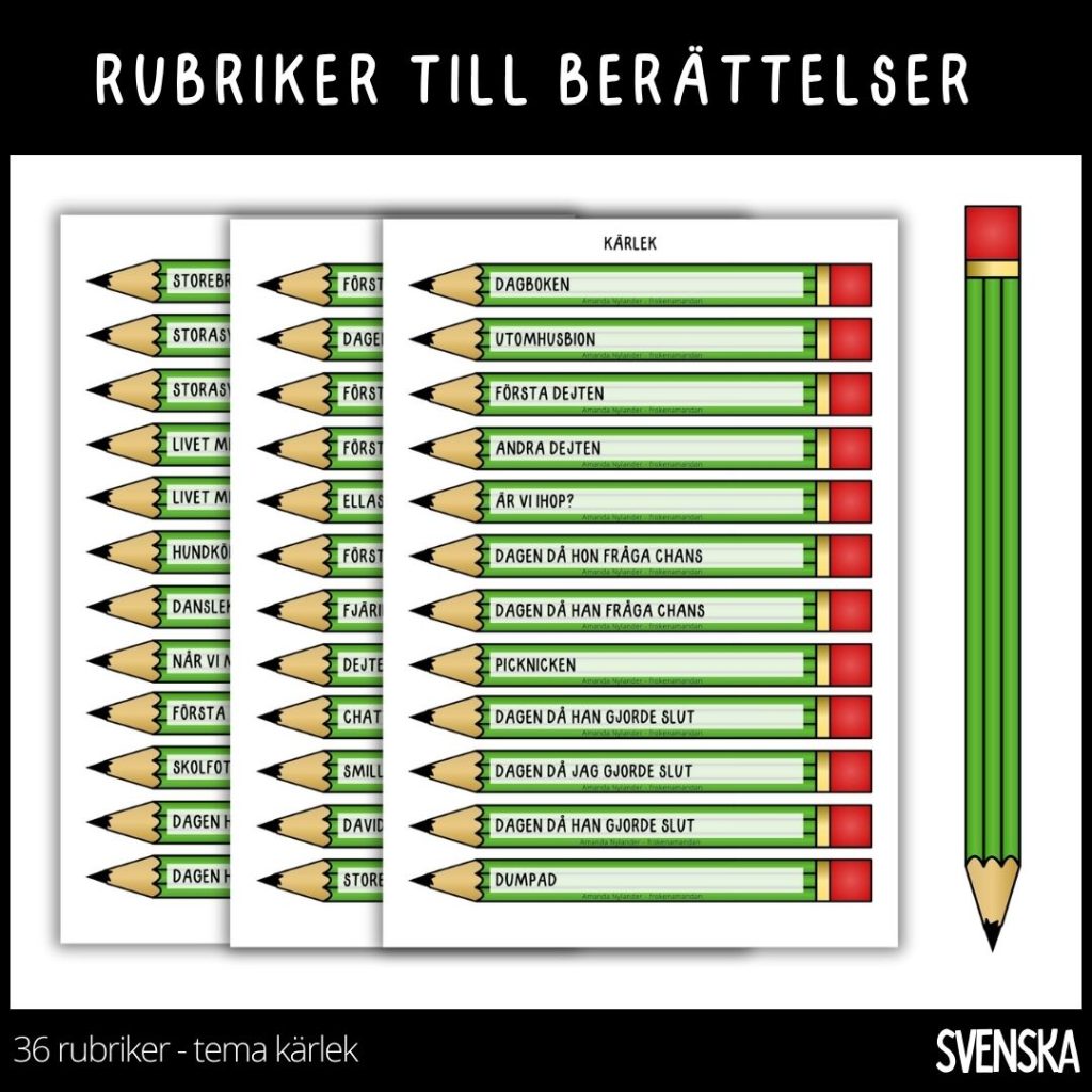Berättelse – 36 rubriker med temat kärlek