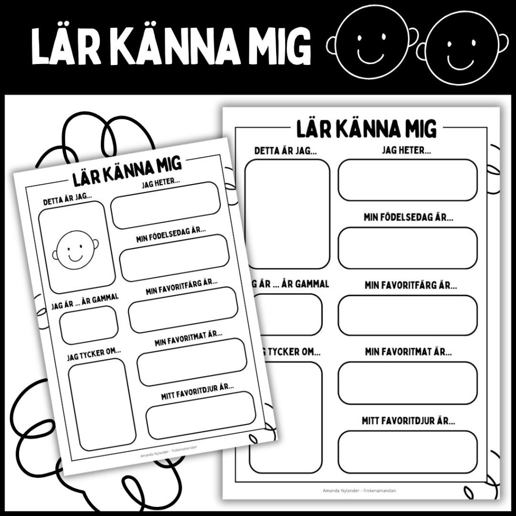 Lär känna mig – 2 olika mallar