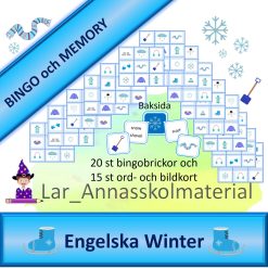 Bingo och memory Winter engelska