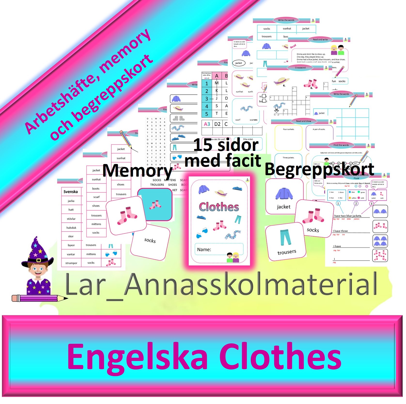 Engelska Clothes arbetshäfte
