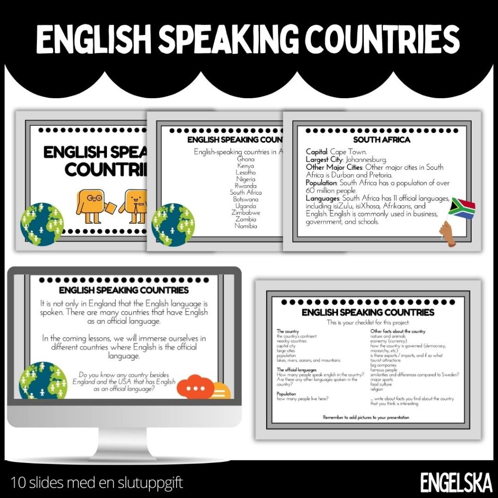English speaking countries – presentation och uppgift