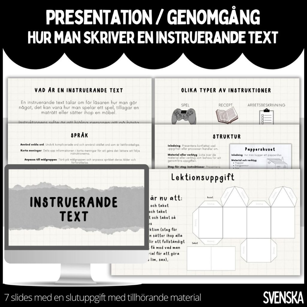Presentation / genomgång – Hur man skriver en instruerande text