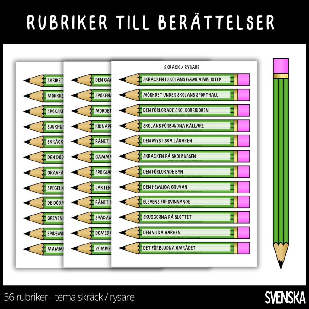 Berättelse – 36 rubriker med temat skräck / rysare