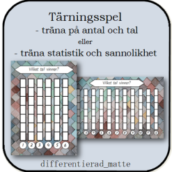 Tärningsspel - vilket tal vinner, 2 nivåer