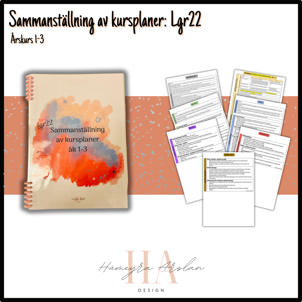 Sammanställning av kursplaner: Årskurs 1-3 (Lgr22)