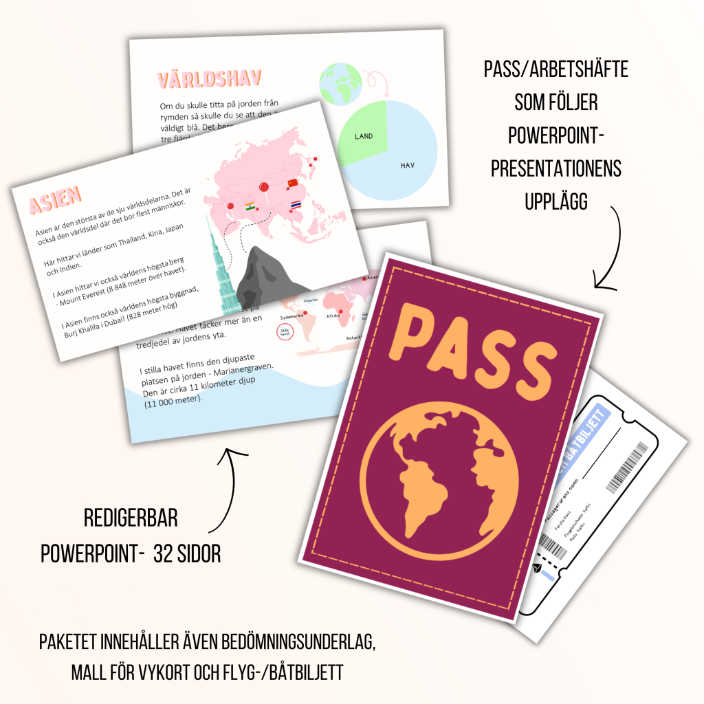 Materialpaket resetema – världsdelar och världshav
