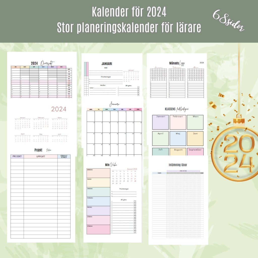 Stor kalender för planering 2024