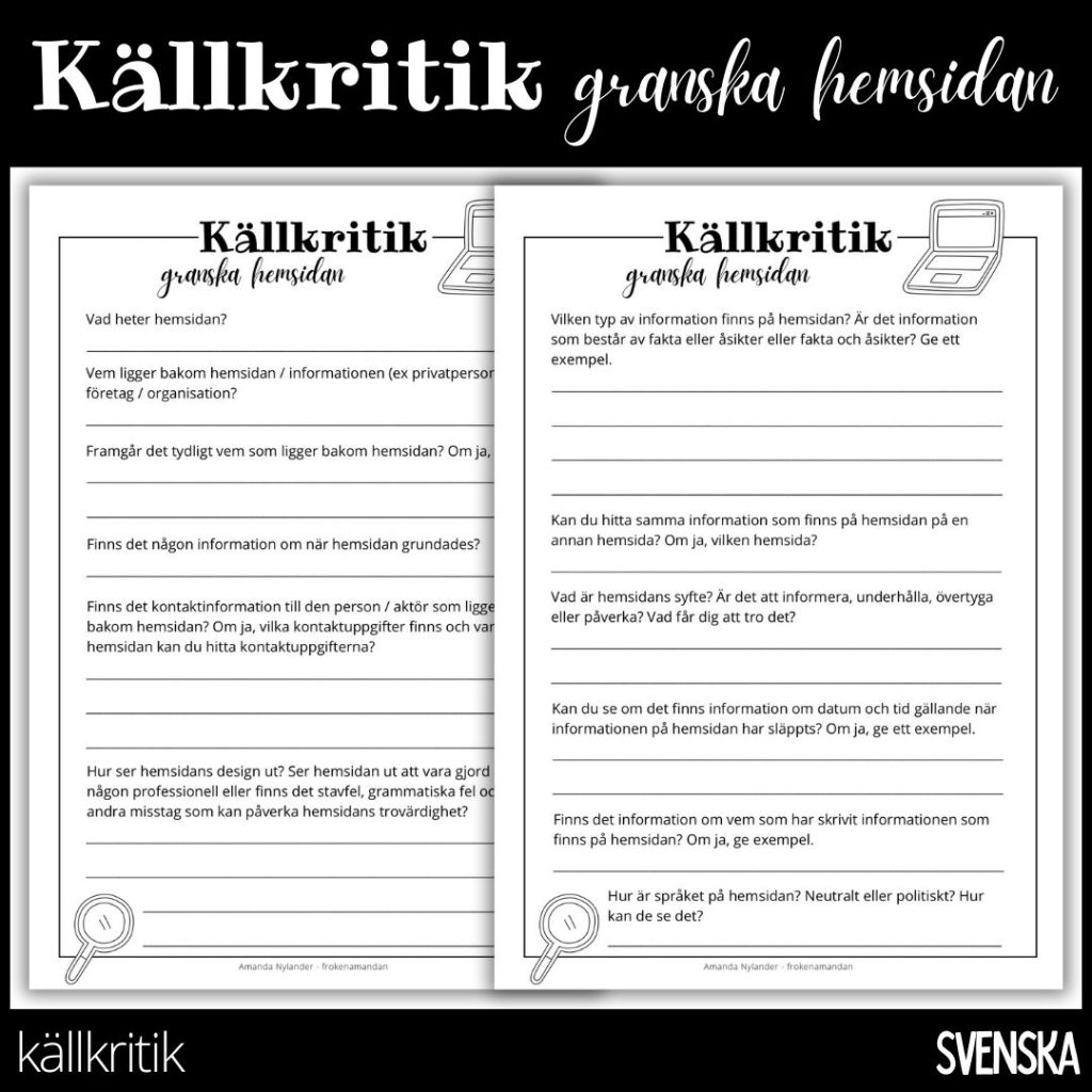 Källkritik – granska hemsidan
