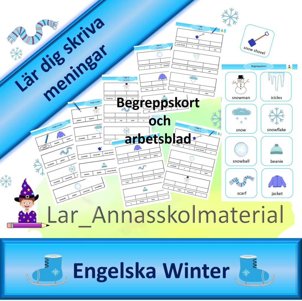 Lär dig skriva meningar. Engelska Winter
