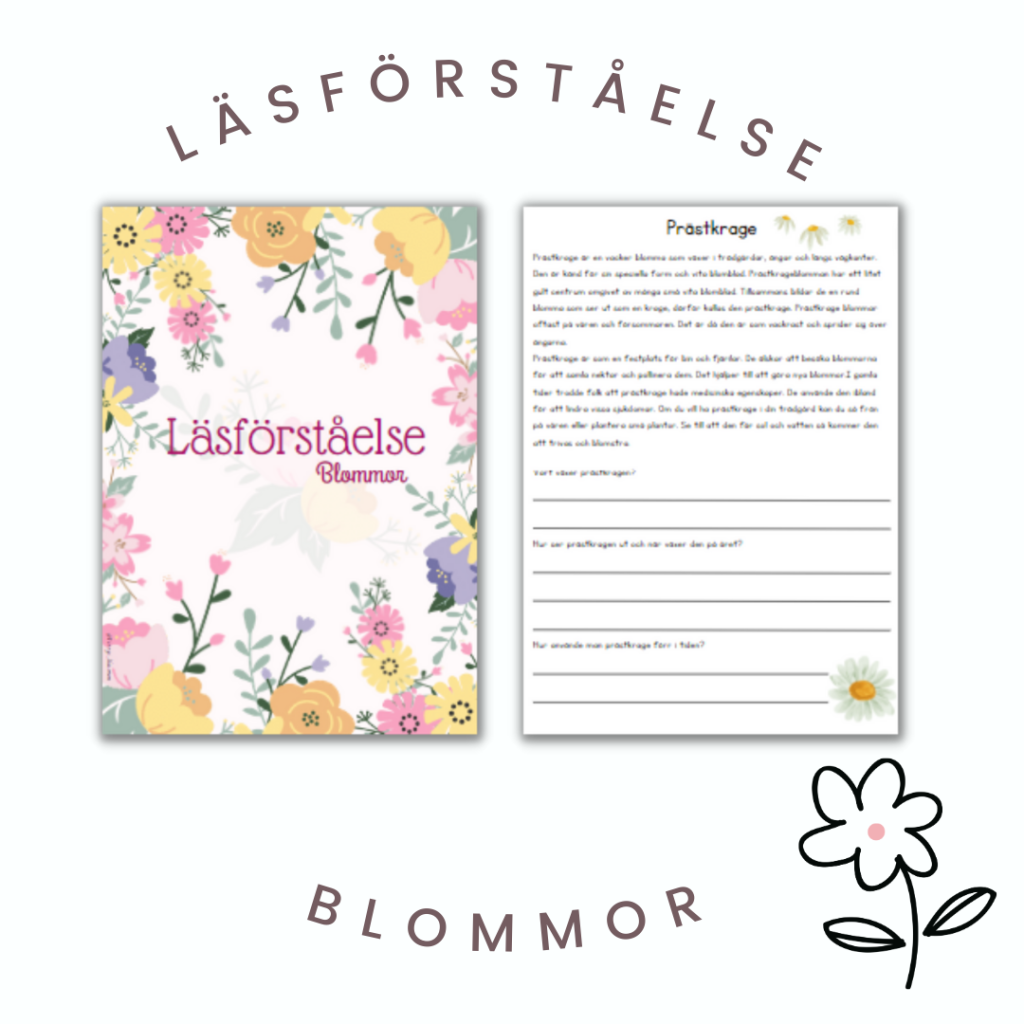 Läsförståelsehäfte blommor