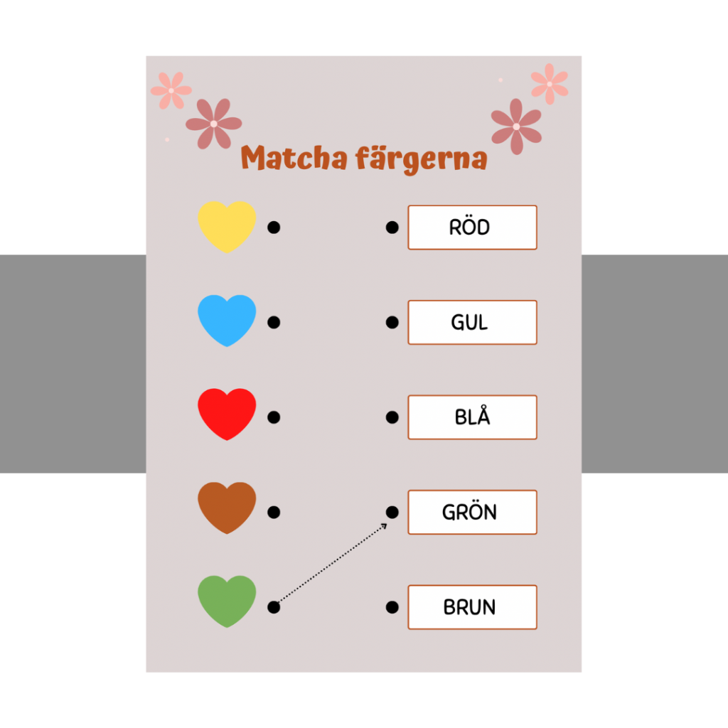 Dra streck till rätt färg