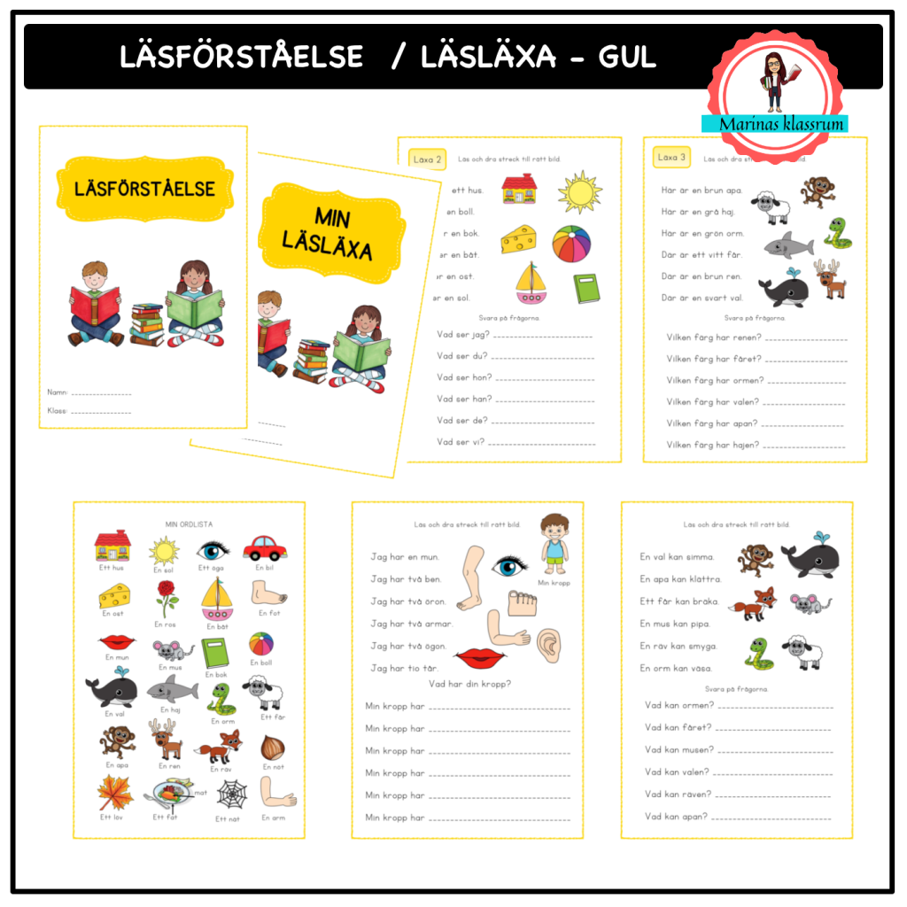 Läsförståelse / läsläxa – GUL åk 1