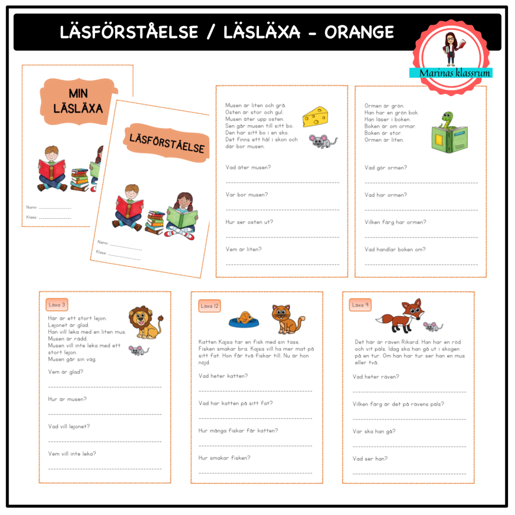 Läsförståelse / Läsläxa – ORANGE åk 1