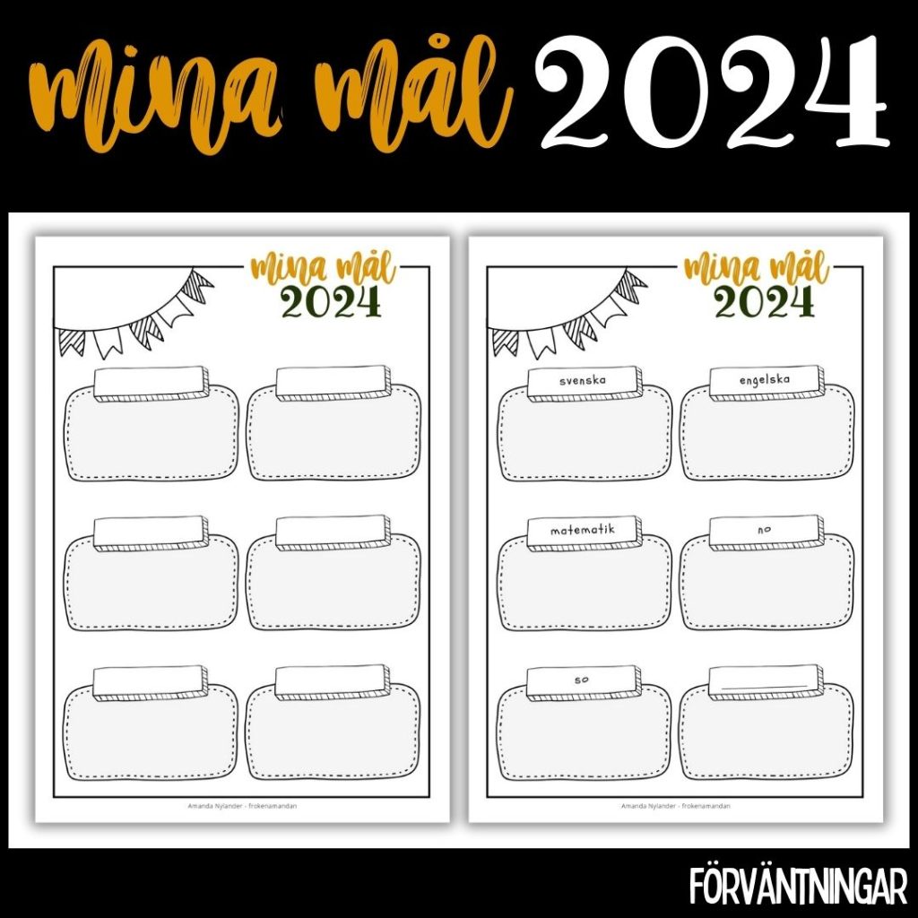 Mina mål 2024 – 2 mallar