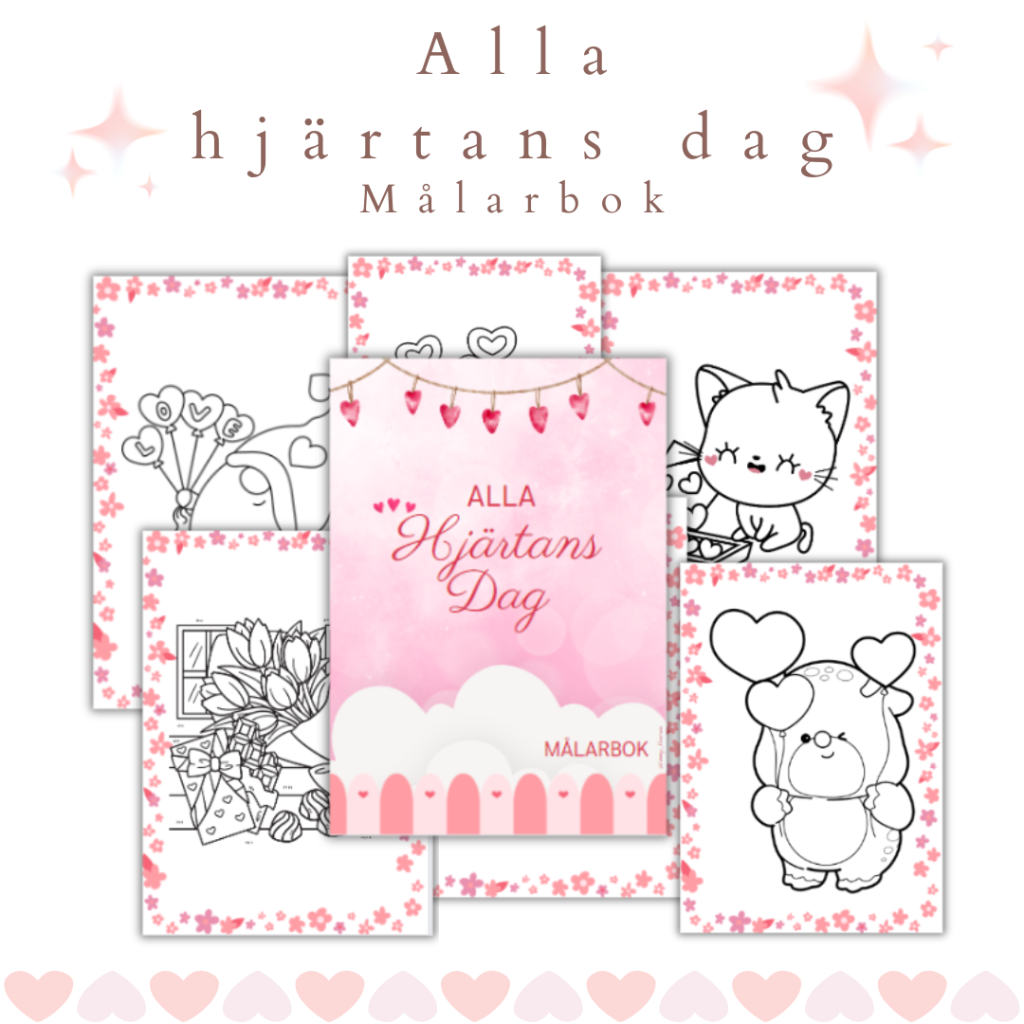 Målarbok alla hjärtans dag