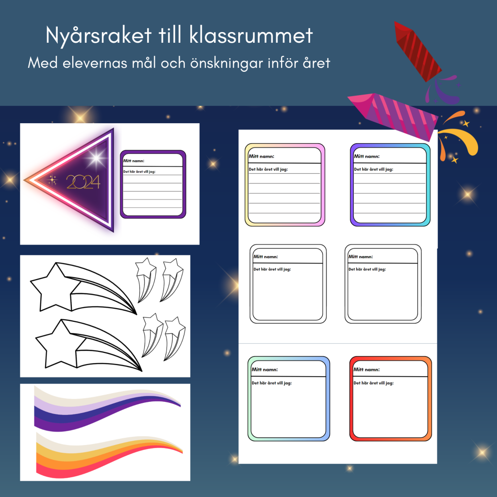 Nyårsraket till klassrummet med elevers mål & önskningar